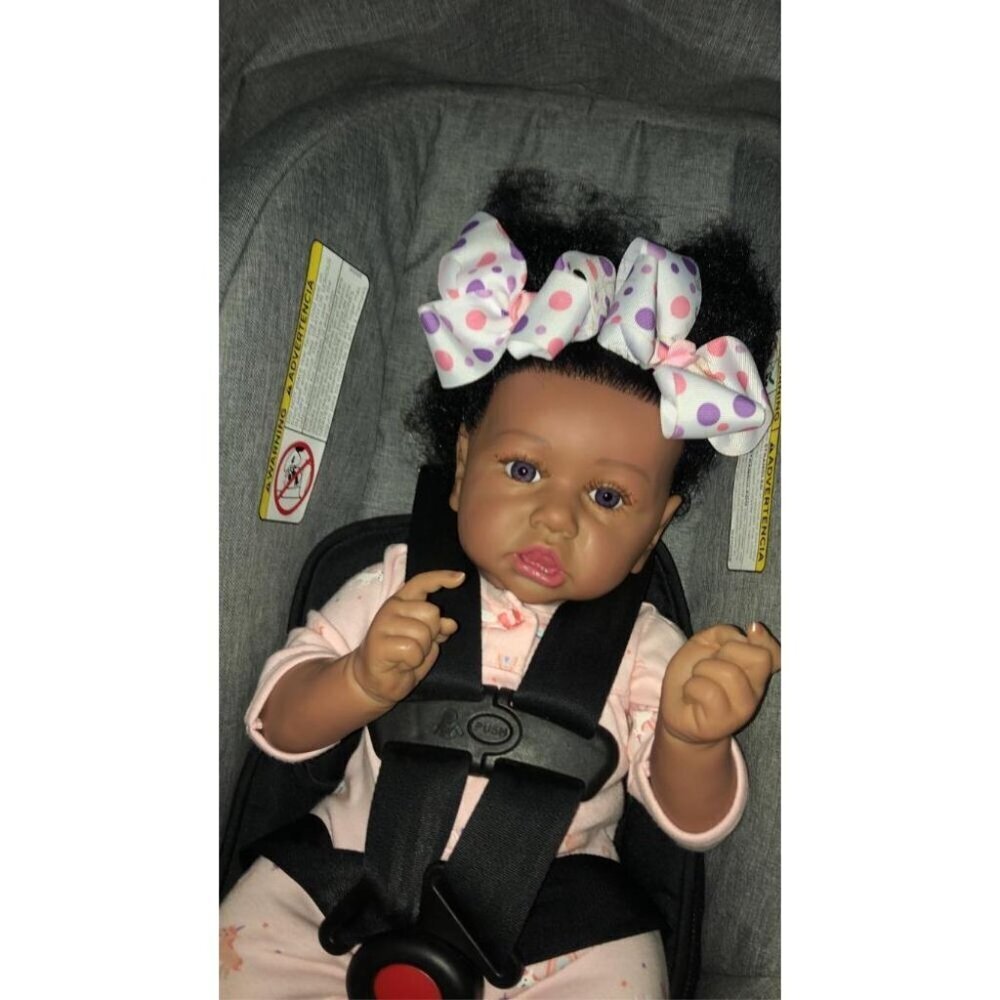 🆕22.8 Inch Reborn Doll with Soft Cloth Body African American Luna Girl Doll